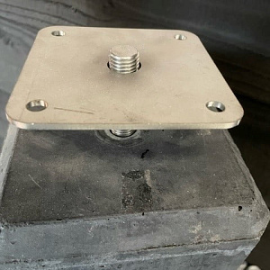 Hoogteverstelling Betonpoer M16 RVS 10x10cm