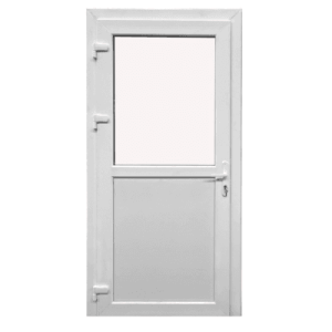 Kunststof Deur half glas Wit 101x216cm - Rechtsdraaiend