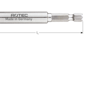 Magn. RVS bit houder met C-ring, 74mm Rotec