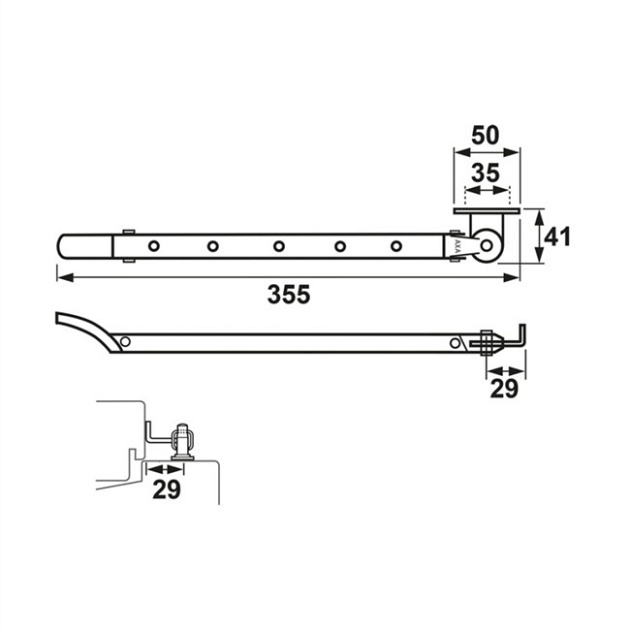 Elite Raamuitzetter 300mm Grijs