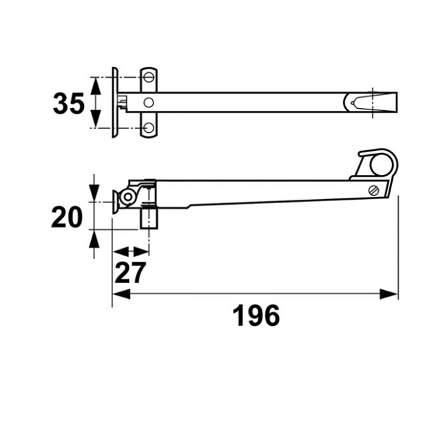 Axaflex Raamuitzetter RVS Rechts
