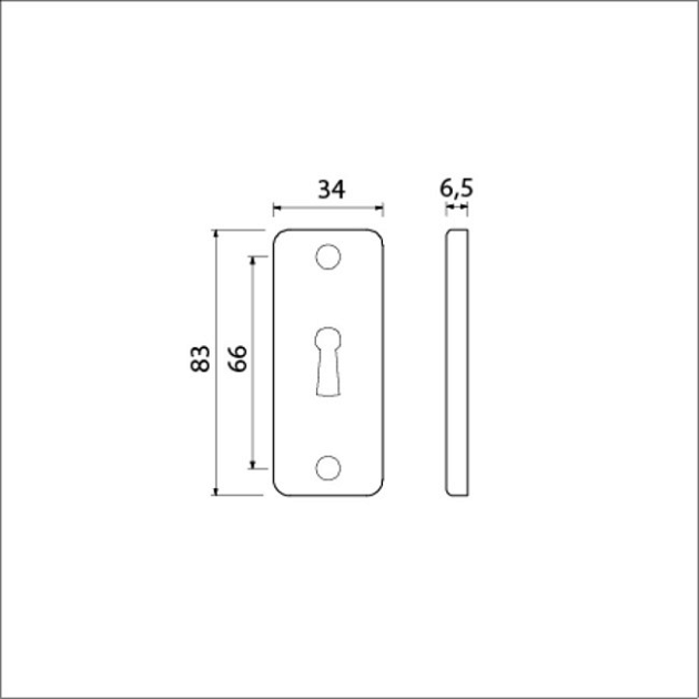 AMI Sleutelplaatje rechth Aluminium