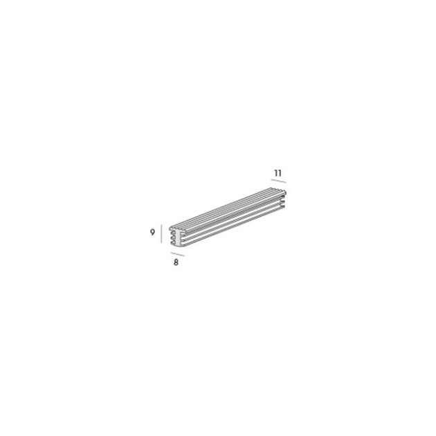 Anti-slip profiel pvc 11x9mm zwart los