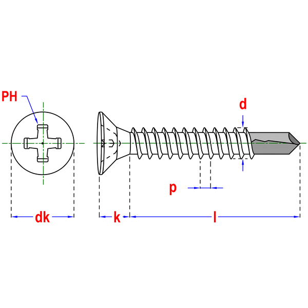 plaatschroef 4.2x38 zelfborend verzonken kop - 200st