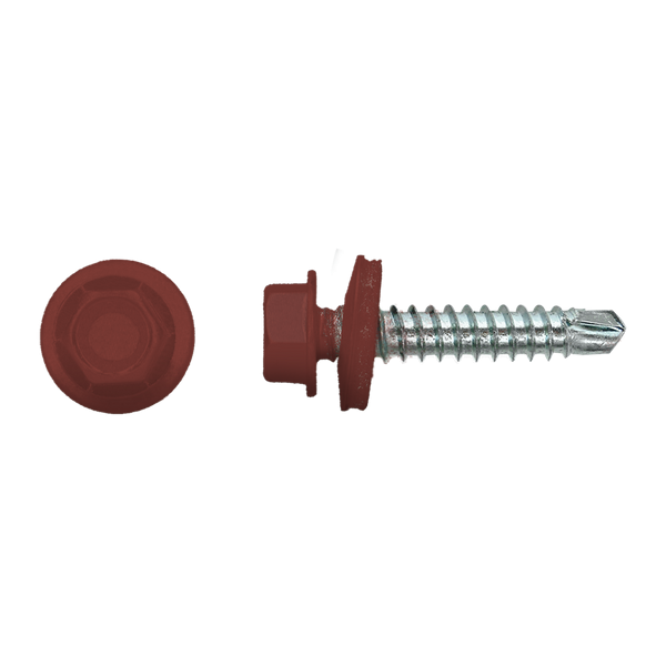 Zeskantschroef 4.8x35 Rood RAL3009 - 100st