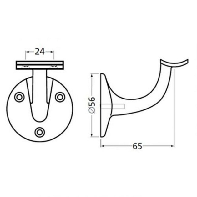 Leuninghouder f1 3500-01 Aluminium