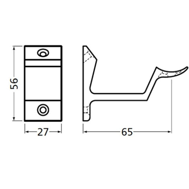 Leuninghouder f1 3542-01 Aluminium