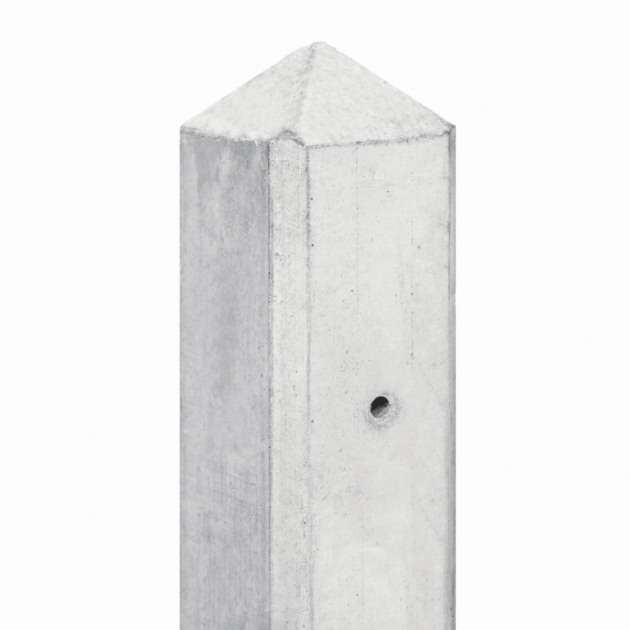 Betonpaal wit/grijs diamantkop 10x10cm Hoekpaal - 280cm