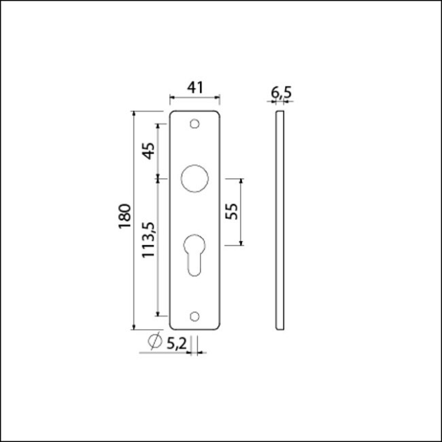Ami kortschild rechthoek cg55 F1 Aluminium