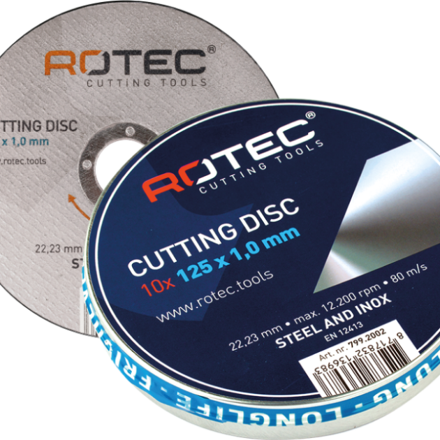 Rotec doorslijpschijf OPTI-Line blik 10st 125/1.0/22.2 inox