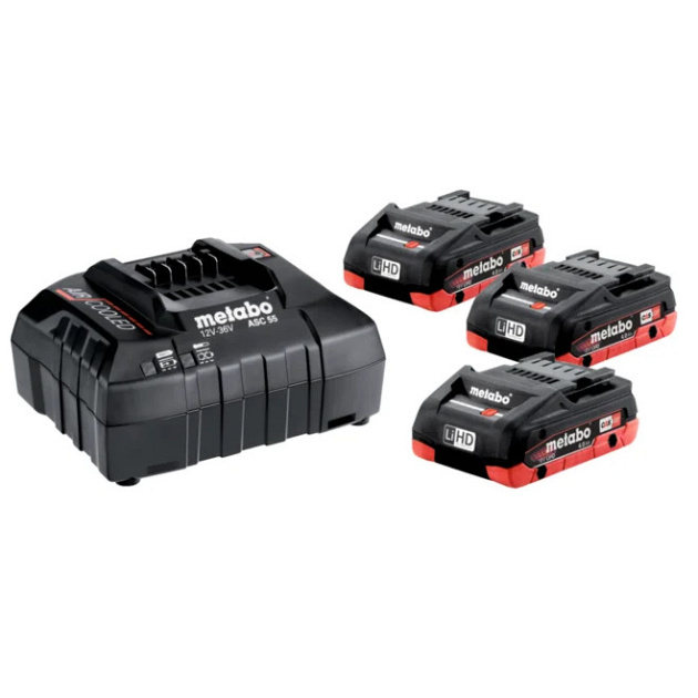 Metabo Accu basicpack 3x 18V 4.0 Ah accu + lader ASC55