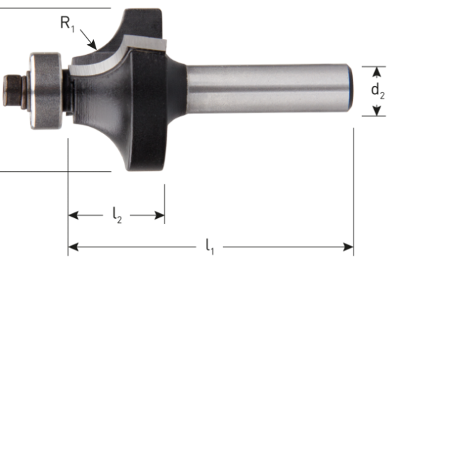 Rotec Afrondprofielfrees ø25.4