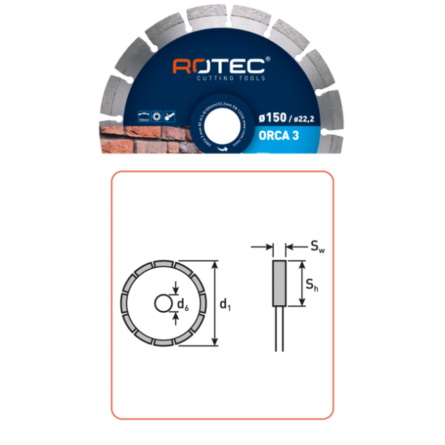 Rotec Diamantschijf Orca 3/BSXE - 125mm