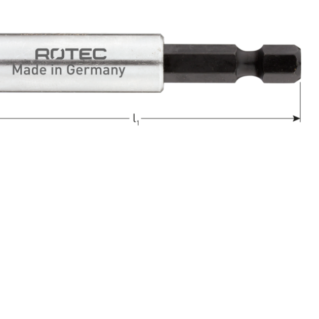 Magn. Bithouder met C-ring, 150 mm Rotec