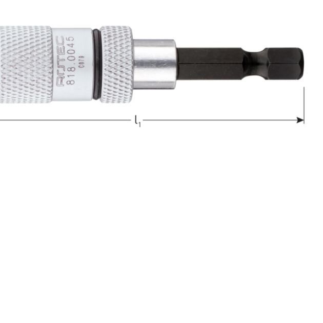 Magn. bit houder voor gipspl. schr. 65mm Rotec
