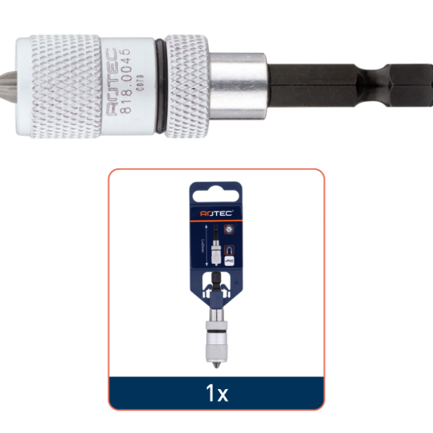 Magn. bit houder voor gipspl. schr. 65mm Rotec