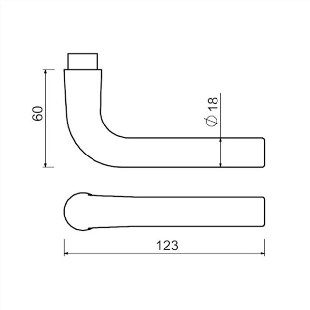 AMI Deurkruk L-model recht 36 F1 Aluminium