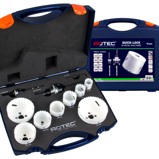 Rotec Gatzagenset 10delig type 527 in Kunststofkoffer