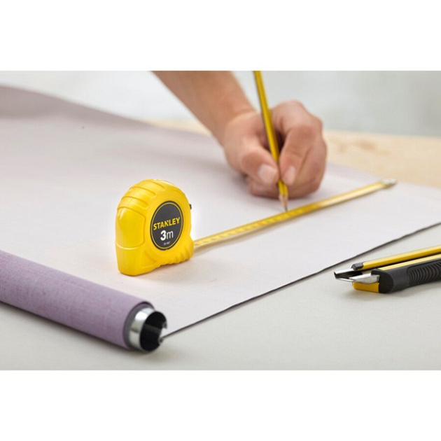 Rolbandmaat Stanley 3m m/stop